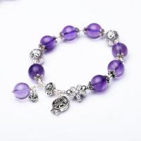Quartz Bracelets, Brass, with Amethyst, for woman Approx 7.09 Inch 