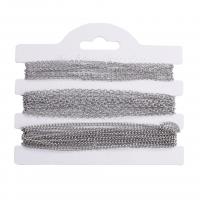 Stainless Steel Oval Chain, cross chain & sideways chain & DIY, original color, 1.5mm,2mm,2mm m 