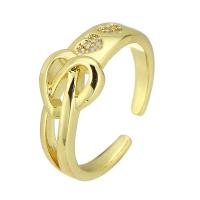 Rhinestone Brass Finger Ring, Adjustable & fashion jewelry & for woman & with rhinestone, golden, 8mm 