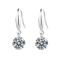 Cubic Zircon (CZ) Drop Earring, 925 Sterling Silver, fashion jewelry & for woman & with cubic zirconia, original color 