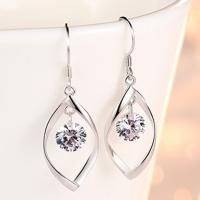 Sterling Silver Cubic Zirconia Earring, 925 Sterling Silver, fashion jewelry & for woman & with cubic zirconia 