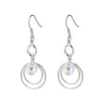 Sterling Silver Cubic Zirconia Earring, 925 Sterling Silver, plated, fashion jewelry & for woman & with cubic zirconia, original color 