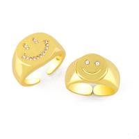 Латунь Манжеты палец кольцо, плакирован золотом, ювелирные изделия моды & разные стили для выбора & со стразами, Золотой, продается PC