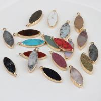 Gemstone Brass Pendants, Natural Stone, with Brass, Horse Eye, gold color plated, fashion jewelry & DIY 