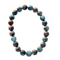 Cloisonne Stone браслет, Круглая, полированный, DIY & Мужская & разный размер для выбора, светло-синий, длина:18 см, продается Strand
