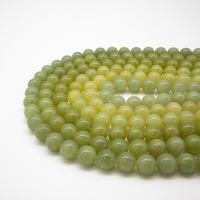Hetian Jade Perle, rund, poliert, DIY, grün, 10mm, verkauft von Strang
