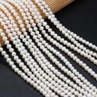 Round Cultured Freshwater Pearl Beads, DIY, white, 5-5.5mm, 54- 