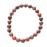 Gemstone Bracelets, Leopard Skin Stone, Round, polished, DIY & Unisex red cm 