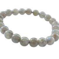 Labradorite Bracelet, Round, polished, DIY & Unisex grey cm 