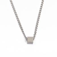 Collar de la joyería de titanio, Partículas de acero, chapado en color de plata, plateado, longitud:17.7 Inch, Vendido por UD