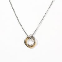 Titanium Steel Jewelry Necklace, gold color plated, fashion jewelry, silver color .36 Inch 