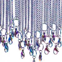 Zinklegierung Halskette Gliederkette, bunte Farbe plattiert, Vintage & unisex & Rolo Kette, 2.5mm, Länge:ca. 27.56 ZollInch, verkauft von Strang