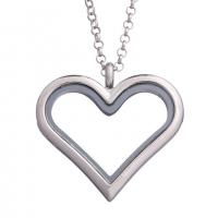 Floating Charm Necklace, Zinc Alloy, with Magnet & Glass, Heart, plated, Unisex Approx 24 Inch 