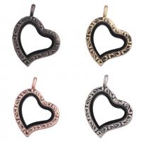 Zinc Alloy Floating Charm Pendant, with Magnet & Glass, Heart, plated, Unisex 