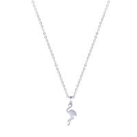 Stainless Steel Jewelry Necklace, Crane, silver color plated, Unisex Approx 17.72 Inch 