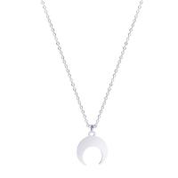 Stainless Steel Jewelry Necklace, Moon, silver color plated, Unisex Approx 17.72 Inch 