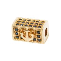 Cubic Zirconia Micro Pave Brass Beads, Rectangle, plated, micro pave cubic zirconia Approx 3.8mm 