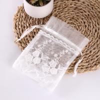 Organza Jewelry Pouches Bags, Gauze, transparent, white 