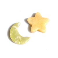 Gemstone Decoration, Natural Stone, Moon and Star, polished 32mm 