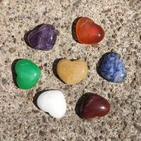 Драгоценный камень украшения, Полудрагоценный камень, Сердце, полированный, различные материалы для выбора, Много цветов для выбора, 18mm, продается PC