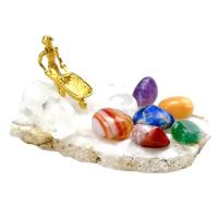 Драгоценный камень украшения, Полудрагоценный камень, с цинковый сплав, плакирован золотом, 7 шт., разноцветный, 4-8cm, 7PC/указан, продается указан