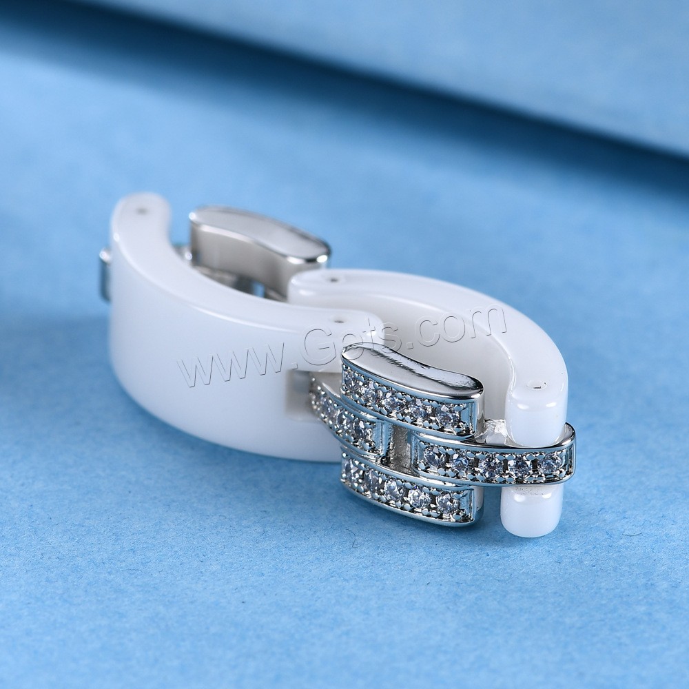 Porcelana anillo, unisexo & diverso tamaño para la opción & micro arcilla de zirconia cúbica, más colores para la opción, 8mm, tamaño:6-10, Vendido por UD