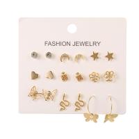 Zinc Alloy Earring Set, plated & for woman & with rhinestone, 6mm, 24mm 