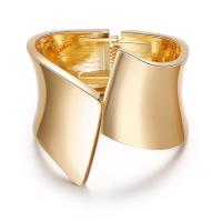 Zinc Alloy Cuff Bangle, gold color plated, with spring & for woman 