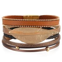 PU Leather Cord Bracelets, with Zinc Alloy, gold color plated, with spring & for woman 20mm Approx 7.56 Inch 