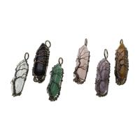 Подвески из натуральных камни и латуни, Латунь, с Полудрагоценный камень, Много цветов для выбора продается PC
