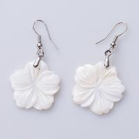 White Shell Earrings, Zinc Alloy, with White Shell, for woman, mixed colors 