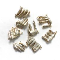 Freshwater Pearl Connector, with Brass, gold color plated, fashion jewelry & DIY, 15x30- 