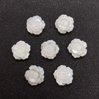 Halbgebohrte Muschel Perlen, Weiße Muschel, Rose, geschnitzt, DIY & verschiedene Größen vorhanden, weiß, verkauft von PC