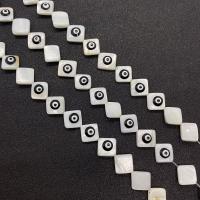 Natural White Shell Beads, Rhombus, DIY & evil eye pattern 13mm 