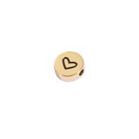 Edelstahl Perlen, plattiert, Modeschmuck & mit einem Muster von Herzen, keine, 8x1.8mm, verkauft von PC