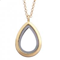Floating Charm Necklace, Zinc Alloy, with Magnet & Glass, Teardrop, plated, Unisex Approx 24 Inch 