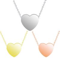 Stainless Steel Jewelry Necklace, Heart, plated Approx 17.72 Inch 