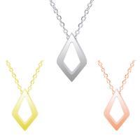 Stainless Steel Jewelry Necklace, Rhombus, plated Approx 17.72 Inch 