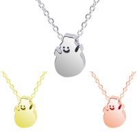 Stainless Steel Jewelry Necklace, Snowman, plated Approx 17.72 Inch 