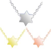 Stainless Steel Jewelry Necklace, Hexagram, plated Approx 17.72 Inch 