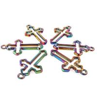 Zinc Alloy Necklace, Cross, colorful plated, Unisex Approx 17.72 Inch 
