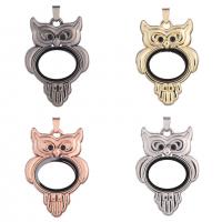 Zinc Alloy Floating Charm Pendant, with Magnet & Glass, Owl, plated, Unisex 