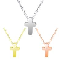 Stainless Steel Jewelry Necklace, Cross, plated Approx 17.72 Inch 