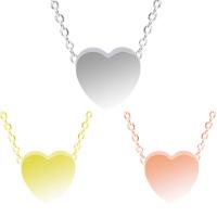Stainless Steel Jewelry Necklace, Heart, plated 8mm Approx 17.72 Inch 
