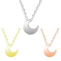 Stainless Steel Jewelry Necklace, Moon, plated Approx 17.72 Inch 