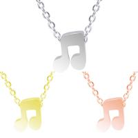 Stainless Steel Jewelry Necklace, Music Note, plated 8mm Approx 17.72 Inch 