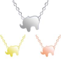 Stainless Steel Jewelry Necklace, Elephant, plated Approx 17.72 Inch 
