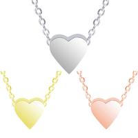 Stainless Steel Jewelry Necklace, Heart, plated Approx 17.72 Inch 