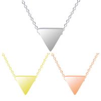 Stainless Steel Jewelry Necklace, Triangle, plated Approx 17.72 Inch 