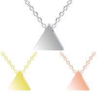 Collar de Acero Inoxidable, Triángulo, chapado, más colores para la opción, 8x9mm, longitud:aproximado 17.72 Inch, Vendido por UD